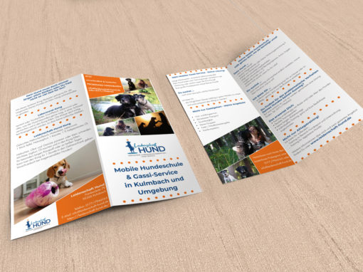 Flyer für eine mobile Hundeschule und GassiService