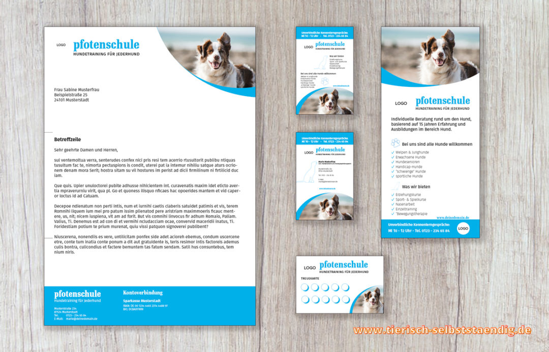 Business-Set für eine Hundeschule